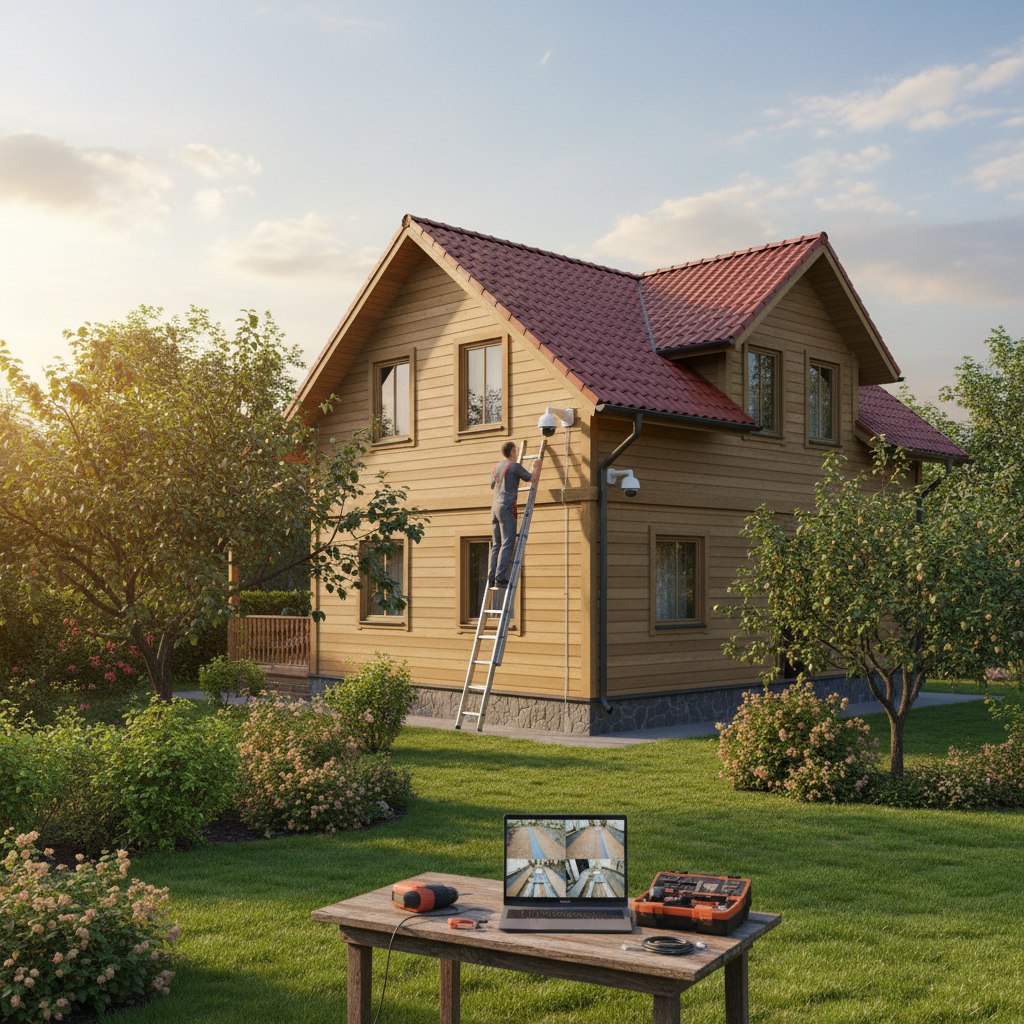 Установка видеонаблюдения на даче